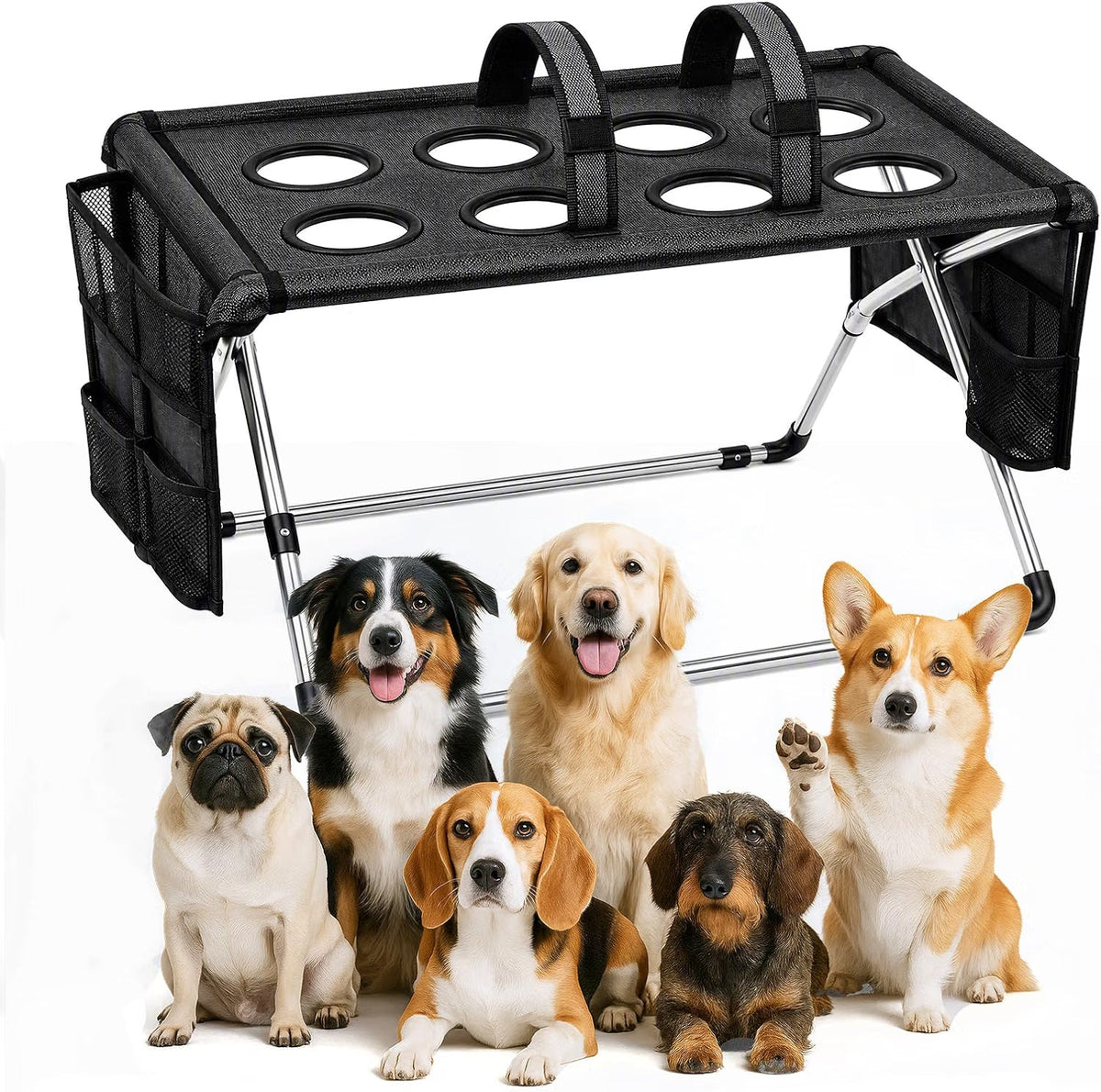 2-in-1 Foldable Pet Grooming Station with Stand