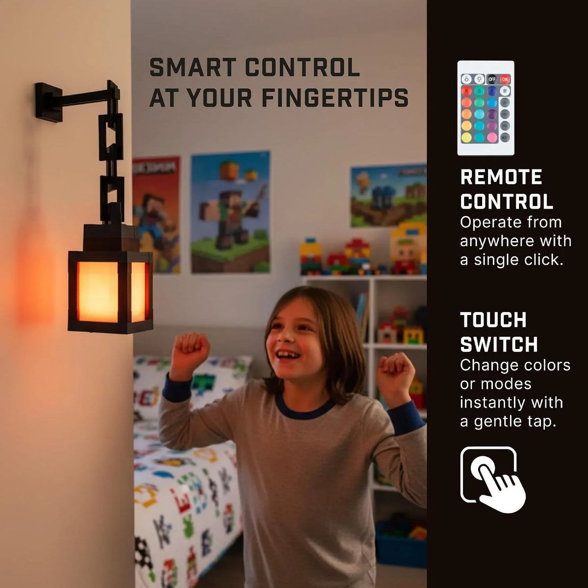 16-Color RGB Rechargeable Pixelated Lantern Night Light