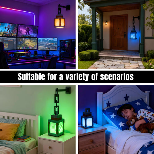 16-Color RGB Rechargeable Pixelated Lantern Night Light